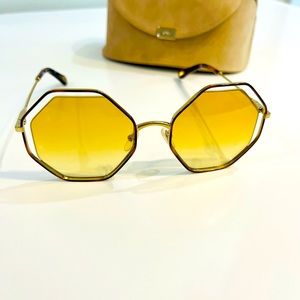 Chloe Hexagon Yellow Sunglasses